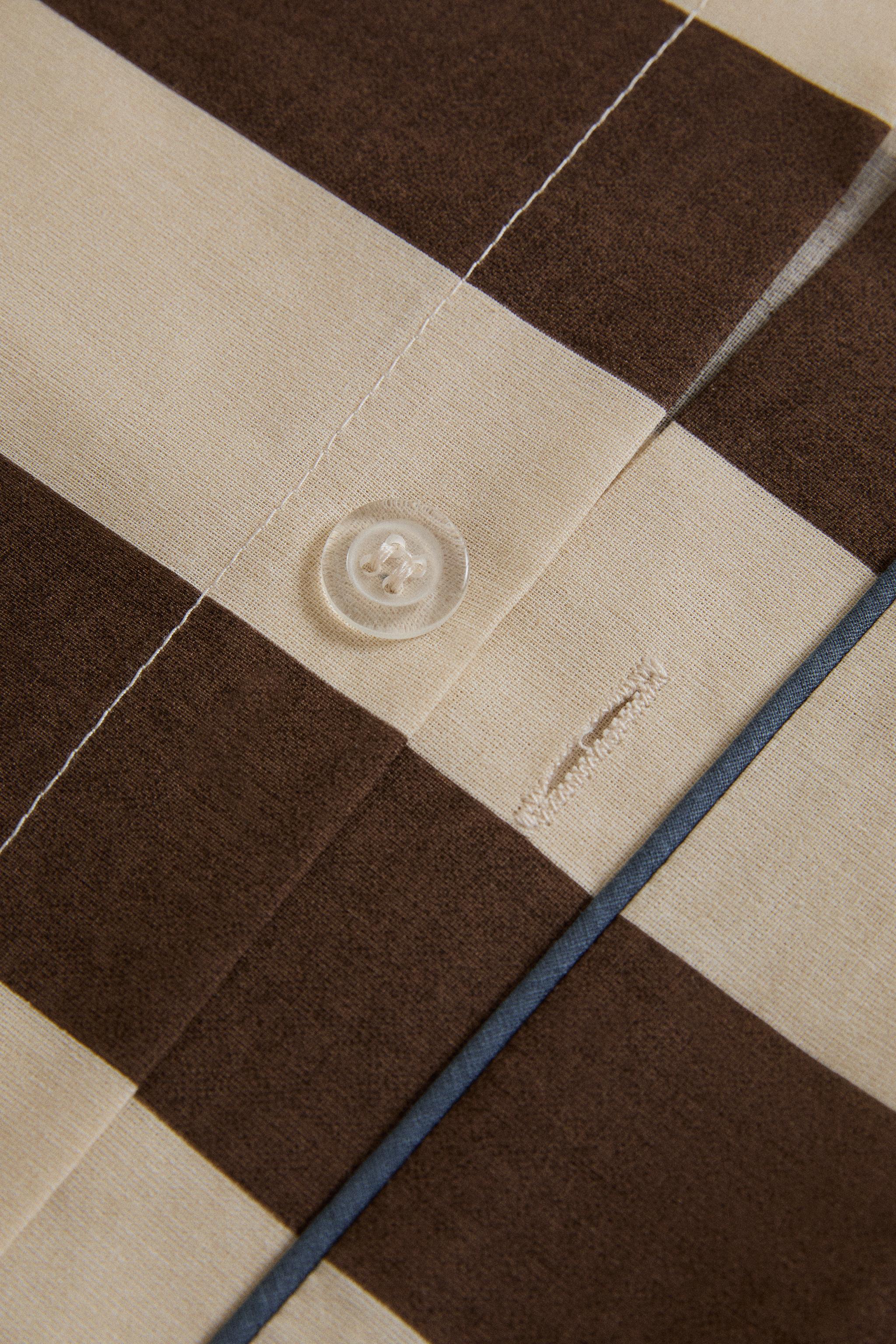 FADED COTTON STRIPE DUVET COVER